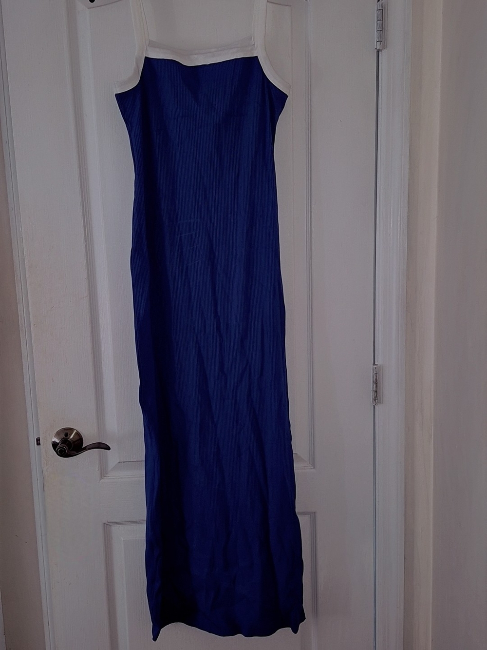 Fashion Nova Blue Maxi Dress with White Trim